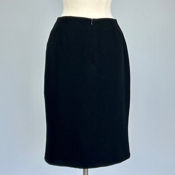 Marisa Minicucci Womens Faux Wrap Pencil Skirt Black Knee Length size 12 - Picture 5 of 8